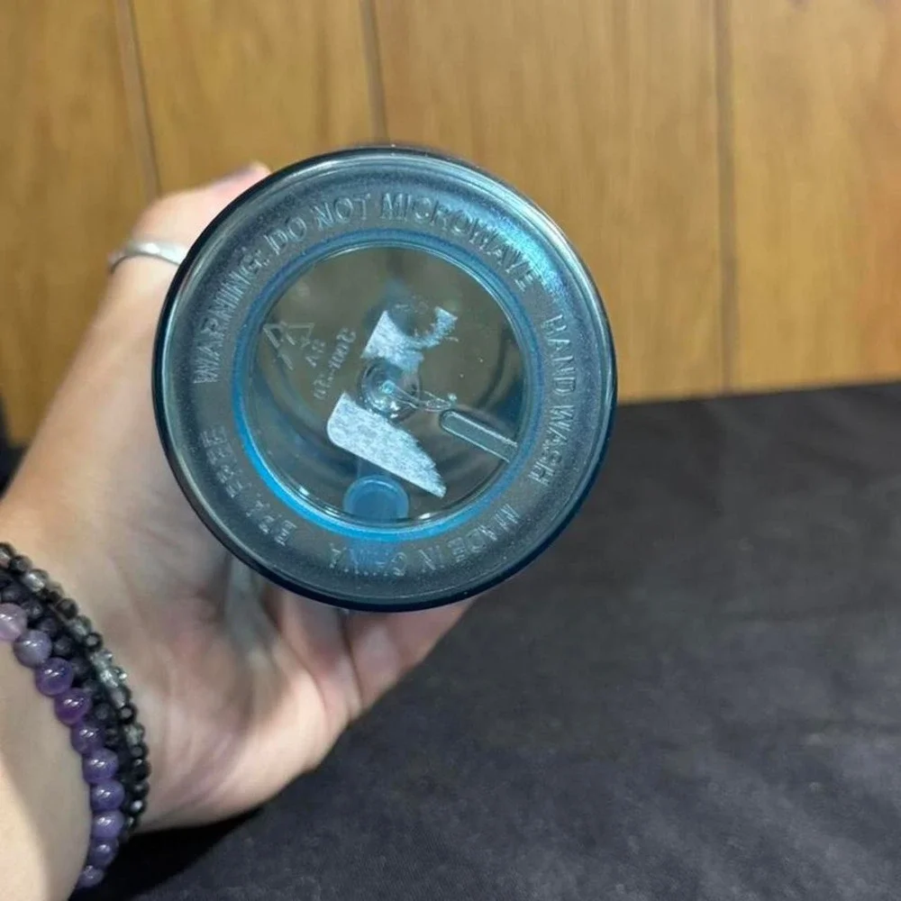 Blue and gold Celestial tumbler‎ with lid and straw